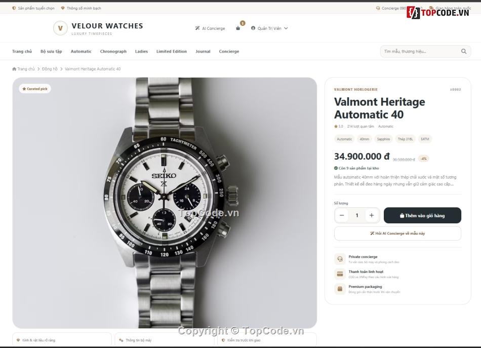 Web đồng hồ,kinh doanh,full báo cáo